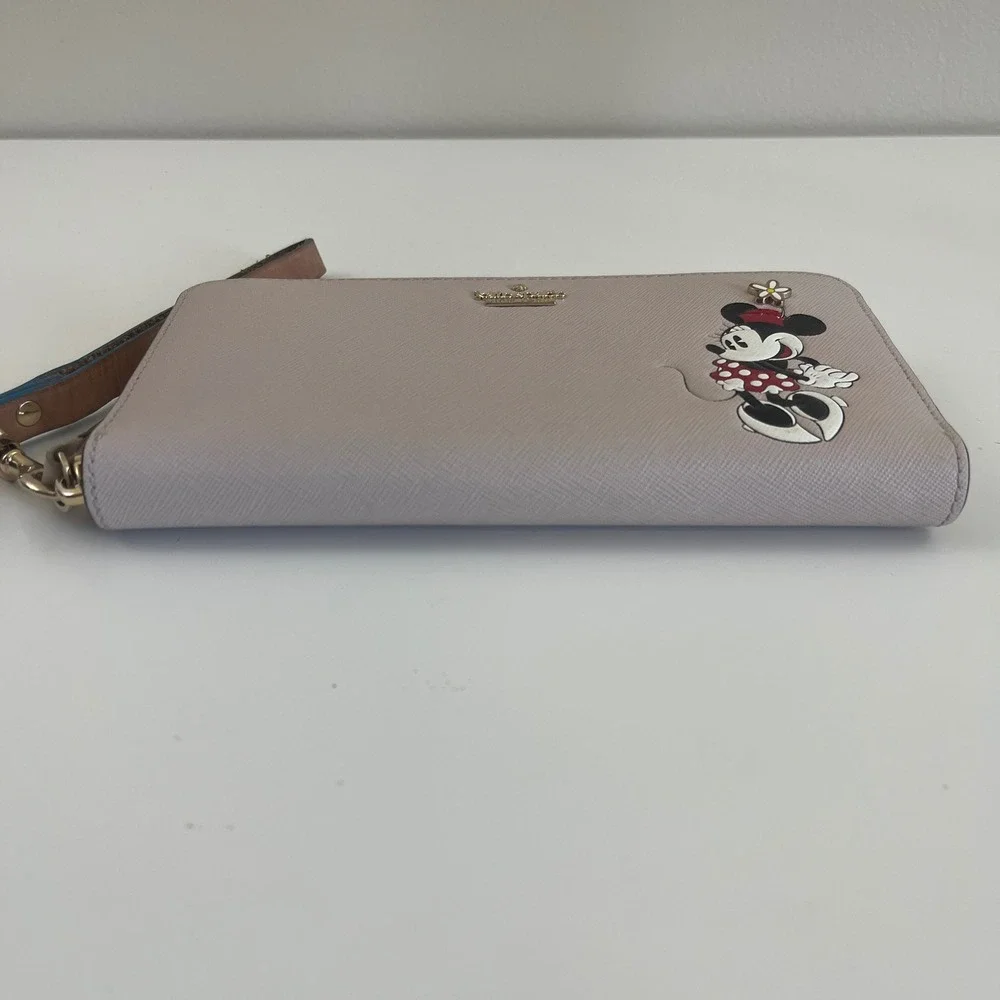Kate Spade Disney Minnie Mouse Wristlet Wallet Lacey Continental Leather Zip